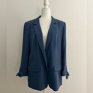 BNWT Loft Blue-Gray Blazer Size 18 | Knot Sleeve Detail